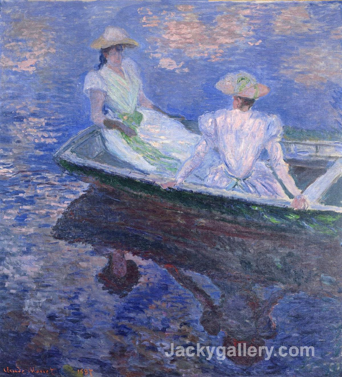 Young Girls in a Row Boat by Claude Monet paintings reproduction
